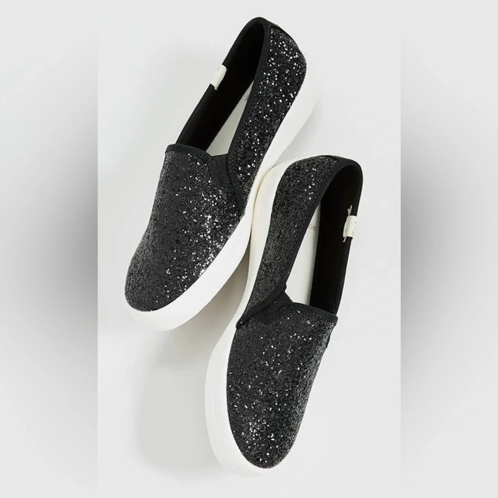 Kate Spade with Keds size 8 black glitter loafer sneakers